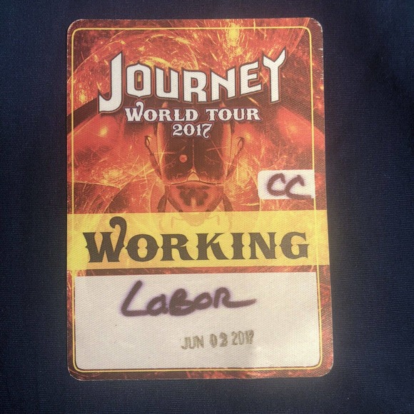 Journey World Tour Stagehand Working Backstage Pass 2017 - Picture 1 of 2